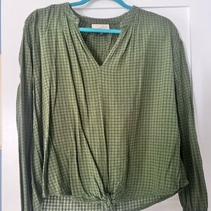 Universal Thread Olive Checkered Blouse
